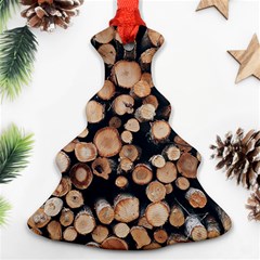 Wood Stick Piles Christmas Tree Ornament (two Sides) by snowwhitegirl