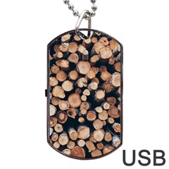 Wood Stick Piles Dog Tag Usb Flash (two Sides) by snowwhitegirl