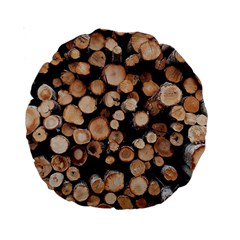 Wood Stick Piles Standard 15  Premium Round Cushions by snowwhitegirl