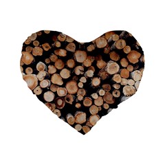 Wood Stick Piles Standard 16  Premium Heart Shape Cushions by snowwhitegirl