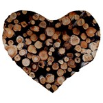 Wood Stick Piles Large 19  Premium Heart Shape Cushions Front