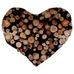 Wood Stick Piles Large 19  Premium Heart Shape Cushions Back