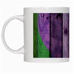 Wood Wall Heart Purple Green White Mugs Left