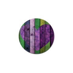 Wood Wall Heart Purple Green Golf Ball Marker by snowwhitegirl