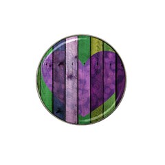 Wood Wall Heart Purple Green Hat Clip Ball Marker (10 Pack) by snowwhitegirl