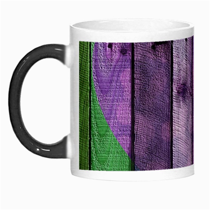 Wood Wall Heart Purple Green Morph Mugs