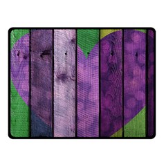 Wood Wall Heart Purple Green Fleece Blanket (small) by snowwhitegirl