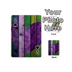 Wood Wall Heart Purple Green Playing Cards 54 (Mini) Front - Spade2