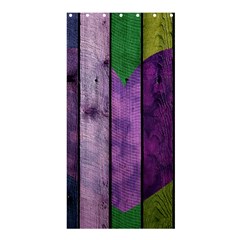 Wood Wall Heart Purple Green Shower Curtain 36  X 72  (stall)  by snowwhitegirl