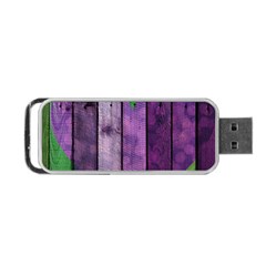 Wood Wall Heart Purple Green Portable Usb Flash (one Side) by snowwhitegirl