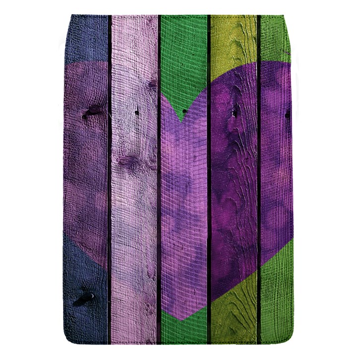 Wood Wall Heart Purple Green Removable Flap Cover (S)