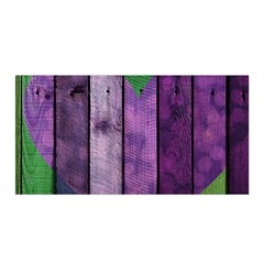 Wood Wall Heart Purple Green Satin Wrap by snowwhitegirl