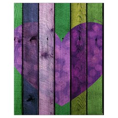 Wood Wall Heart Purple Green Drawstring Bag (small) by snowwhitegirl