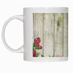 Floral Wood Wall White Mugs by snowwhitegirl