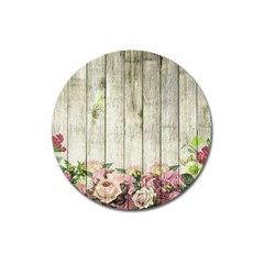 Floral Wood Wall Magnet 3  (round) by snowwhitegirl