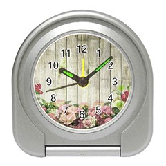 Floral Wood Wall Travel Alarm Clock by snowwhitegirl