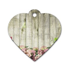 Floral Wood Wall Dog Tag Heart (one Side) by snowwhitegirl