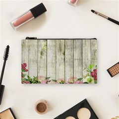 Floral Wood Wall Cosmetic Bag (small) by snowwhitegirl