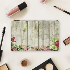 Floral Wood Wall Cosmetic Bag (medium) by snowwhitegirl