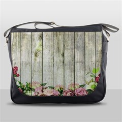 Floral Wood Wall Messenger Bag by snowwhitegirl