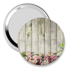 Floral Wood Wall 3  Handbag Mirrors by snowwhitegirl