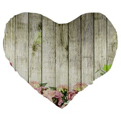 Floral Wood Wall Large 19  Premium Heart Shape Cushions by snowwhitegirl