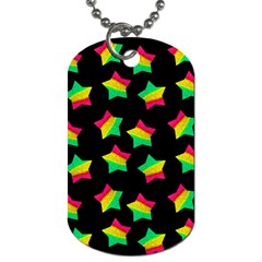 Ombre Glitter Pink Green Star Pat Dog Tag (one Side) by snowwhitegirl