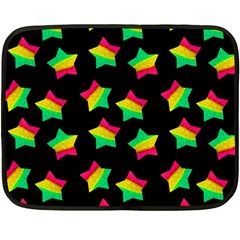 Ombre Glitter Pink Green Star Pat Double Sided Fleece Blanket (mini)  by snowwhitegirl