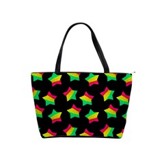 Ombre Glitter Pink Green Star Pat Classic Shoulder Handbag by snowwhitegirl