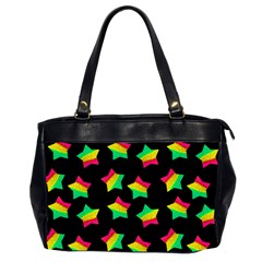 Ombre Glitter Pink Green Star Pat Oversize Office Handbag (2 Sides) by snowwhitegirl