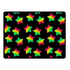 Ombre Glitter Pink Green Star Pat Double Sided Fleece Blanket (small)  by snowwhitegirl