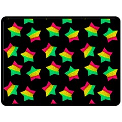 Ombre Glitter Pink Green Star Pat Double Sided Fleece Blanket (large)  by snowwhitegirl