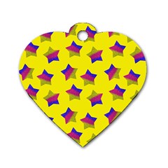 Ombre Glitter  Star Pattern Dog Tag Heart (two Sides) by snowwhitegirl