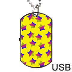 Ombre Glitter  Star Pattern Dog Tag Usb Flash (two Sides) by snowwhitegirl