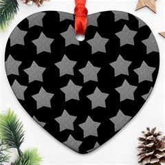 Silver Starr Black Heart Ornament (two Sides) by snowwhitegirl