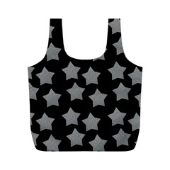 Silver Starr Black Full Print Recycle Bag (m) by snowwhitegirl