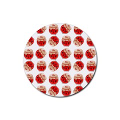 Kawaii Jam Jar Pattern Rubber Coaster (round)  by snowwhitegirl