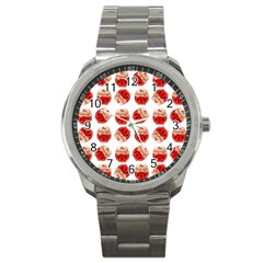 Kawaii Jam Jar Pattern Sport Metal Watch by snowwhitegirl