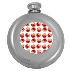 Kawaii Jam Jar Pattern Round Hip Flask (5 Oz) by snowwhitegirl