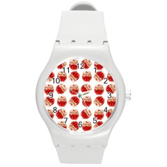 Kawaii Jam Jar Pattern Round Plastic Sport Watch (m) by snowwhitegirl