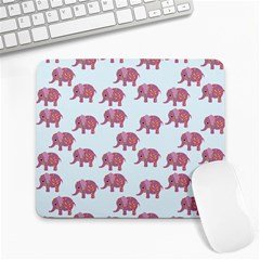 Pink Flower Elephant Large Mousepads by snowwhitegirl