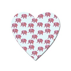 Pink Flower Elephant Heart Magnet by snowwhitegirl