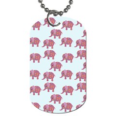 Pink Flower Elephant Dog Tag (one Side) by snowwhitegirl