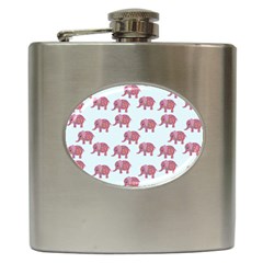 Pink Flower Elephant Hip Flask (6 Oz) by snowwhitegirl