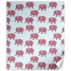 Pink Flower Elephant Canvas 8  X 10  by snowwhitegirl