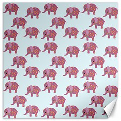 Pink Flower Elephant Canvas 12  X 12  by snowwhitegirl