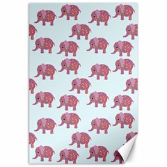 Pink Flower Elephant Canvas 20  X 30  by snowwhitegirl