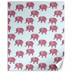 Pink Flower Elephant Canvas 11  X 14  by snowwhitegirl