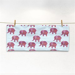 Pink Flower Elephant Hand Towel by snowwhitegirl