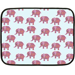 Pink Flower Elephant Double Sided Fleece Blanket (mini)  by snowwhitegirl